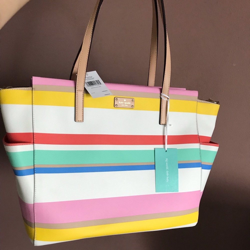NWT Kayli Baby Bag Kate Spade Dunestripe